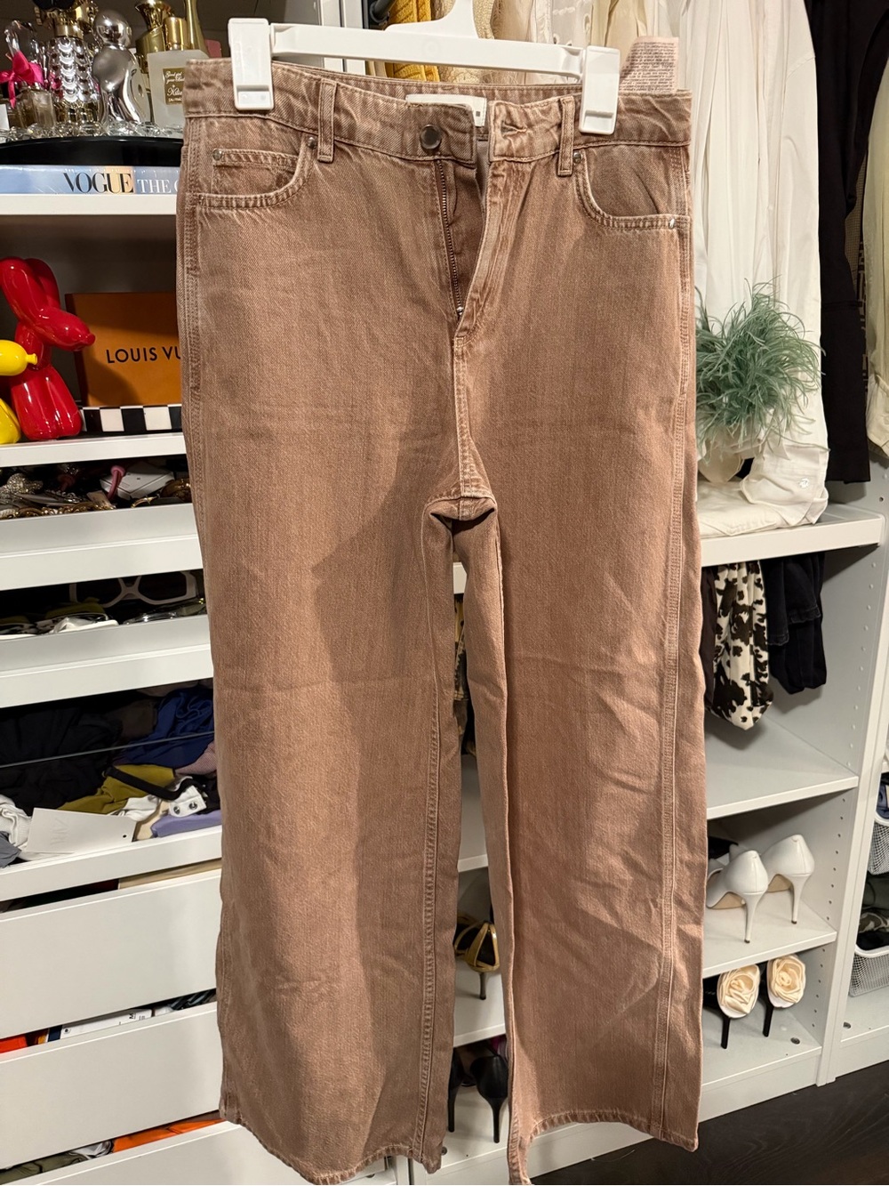 Zara Wide-Leg Jeans in Dusty Taupe